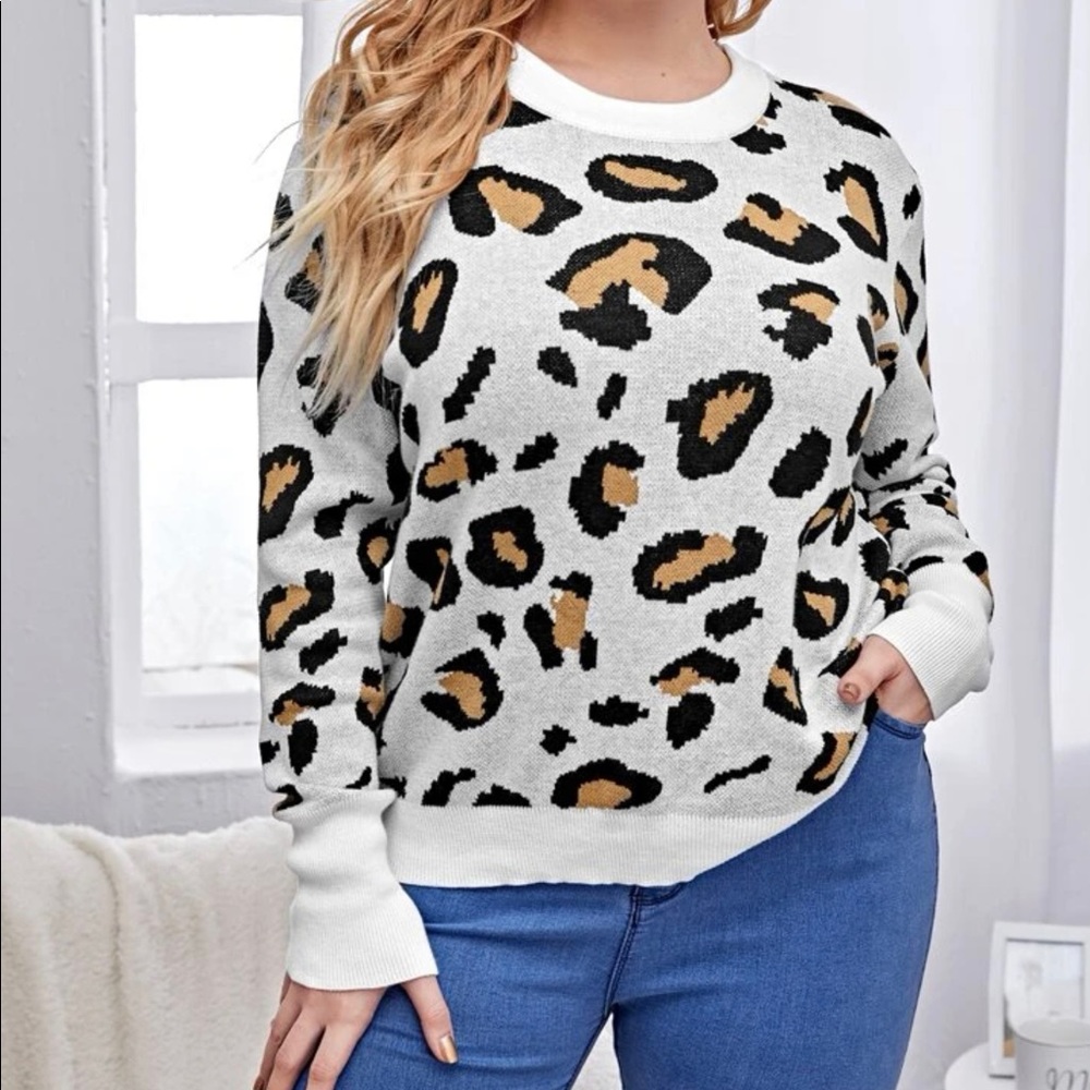 Leopard Open back Sweater